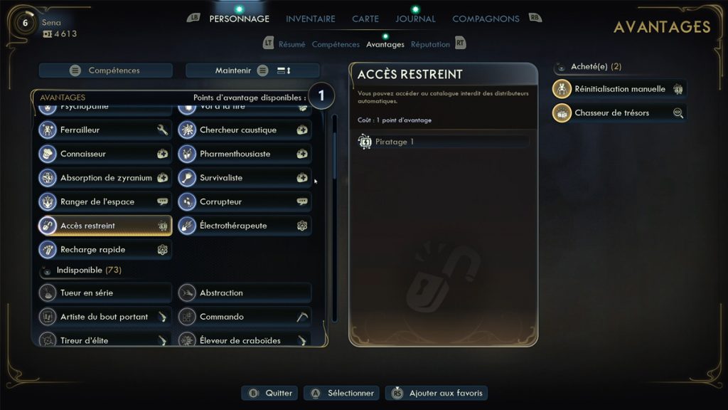 Tier list avantages The Outer Worlds 2 : les meilleurs à prendre dans les premiers niveaux !