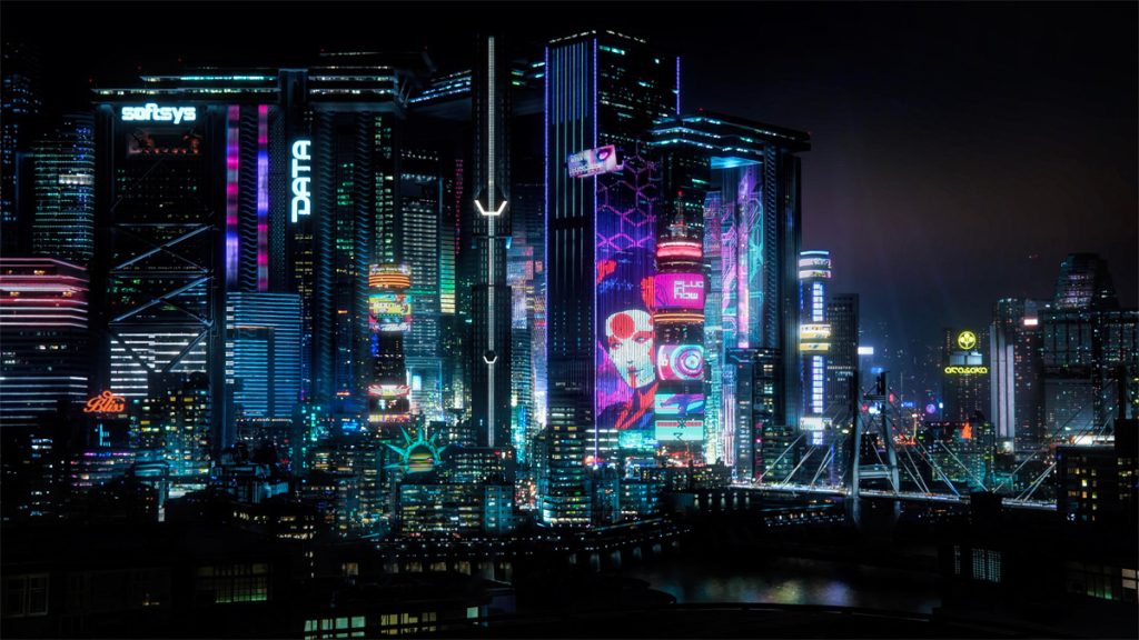 Night City dans Cyberpunk 2077.