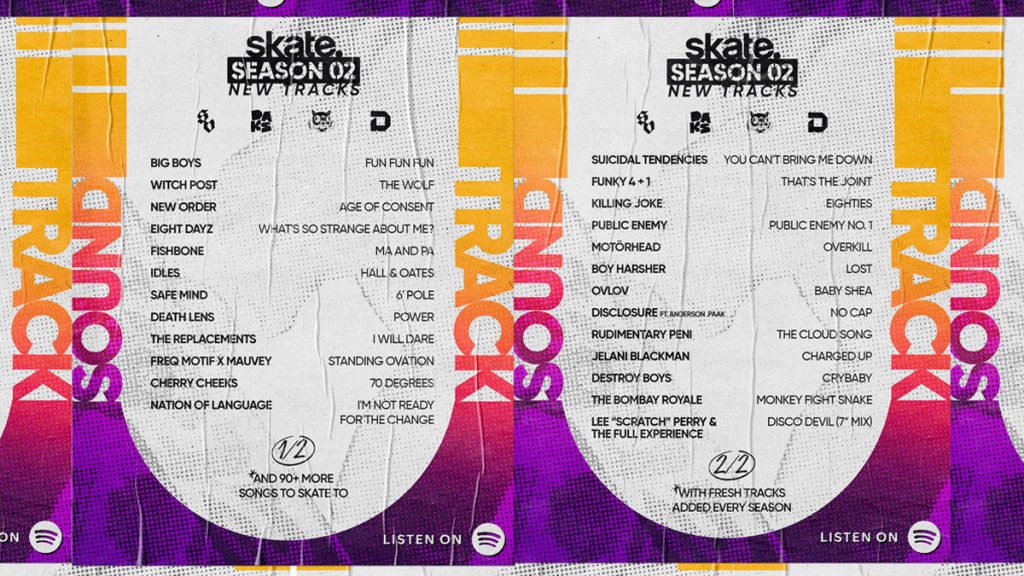 Liste des musiques de la saison 2 de Skate.