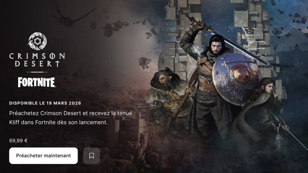 Crimson Desert récompense Fornite.