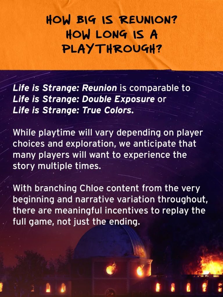 Durée de vie de Life is Strange: Reunion.