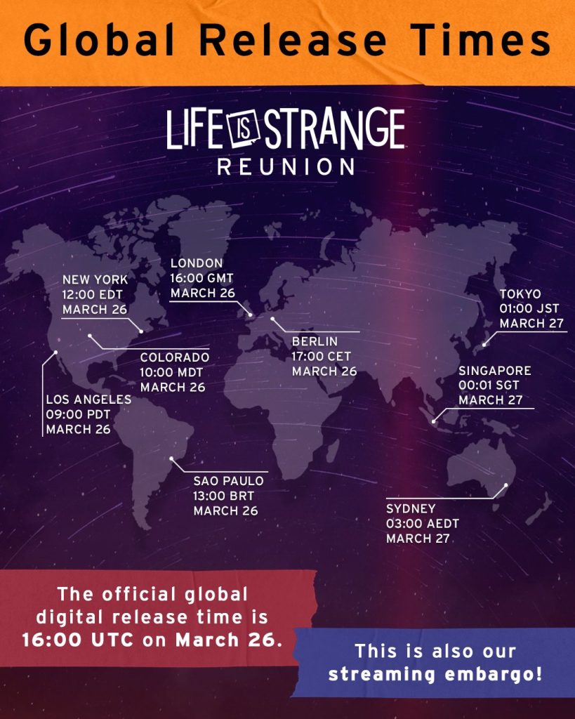 Heures de sortie de Life is Strange: Reunion.